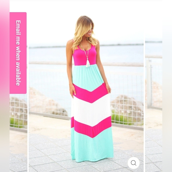 Saved by the Dress Maxi Dress, Size L, Pink & Mint - Picture 4 of 9